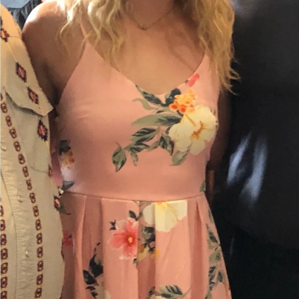 Monteau Pink Floral Dress - Picture 3 of 3